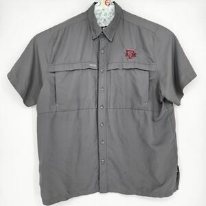 Texas A&M Aggies Shirt Mens 3X GameGuard Button‎ Up Gray Vented Outdoors